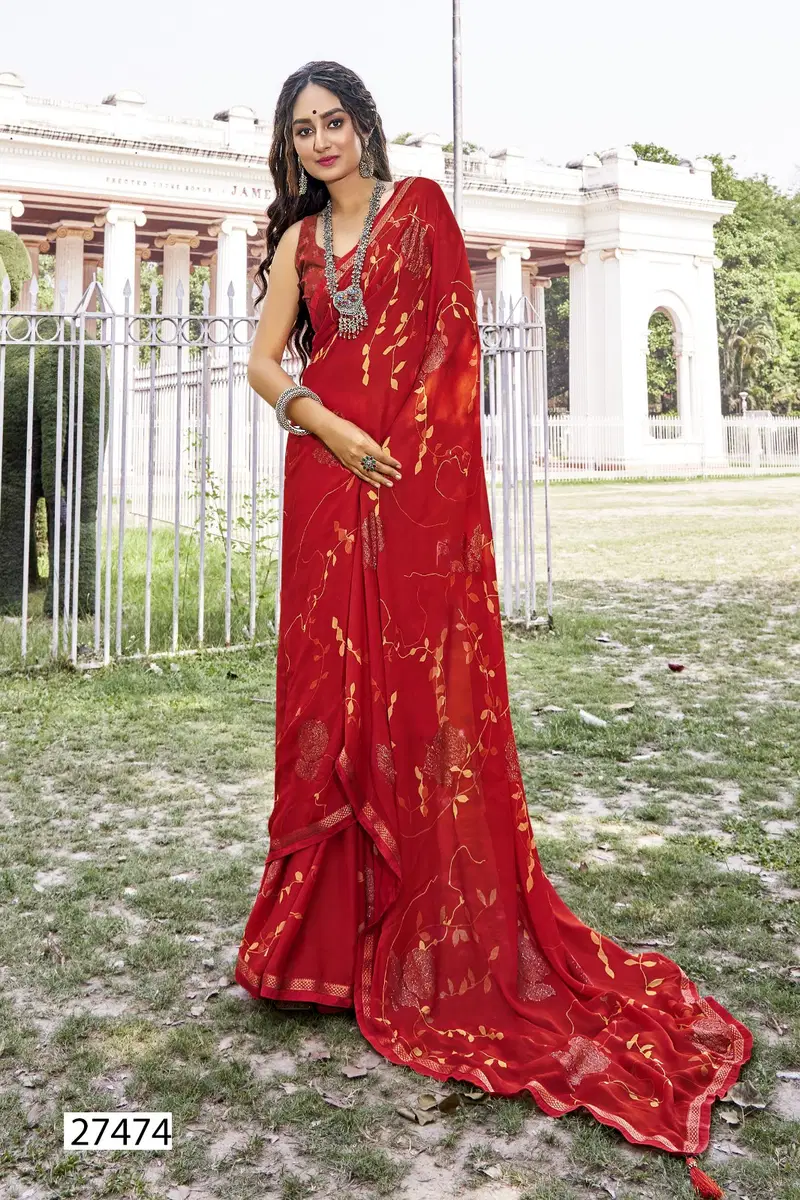 Gauchar By Vallabhi Designer Georgette Sarees Wholesale Market In Surat